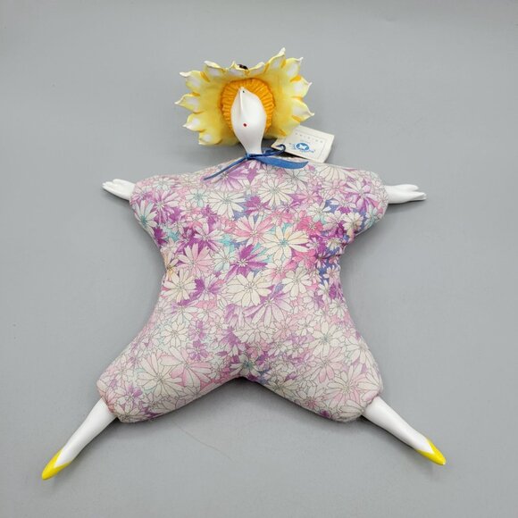 SERGE Poupee Millet Original Doll Floral Body Yellow Sunflower Hat Ladybug - Picture 4 of 12